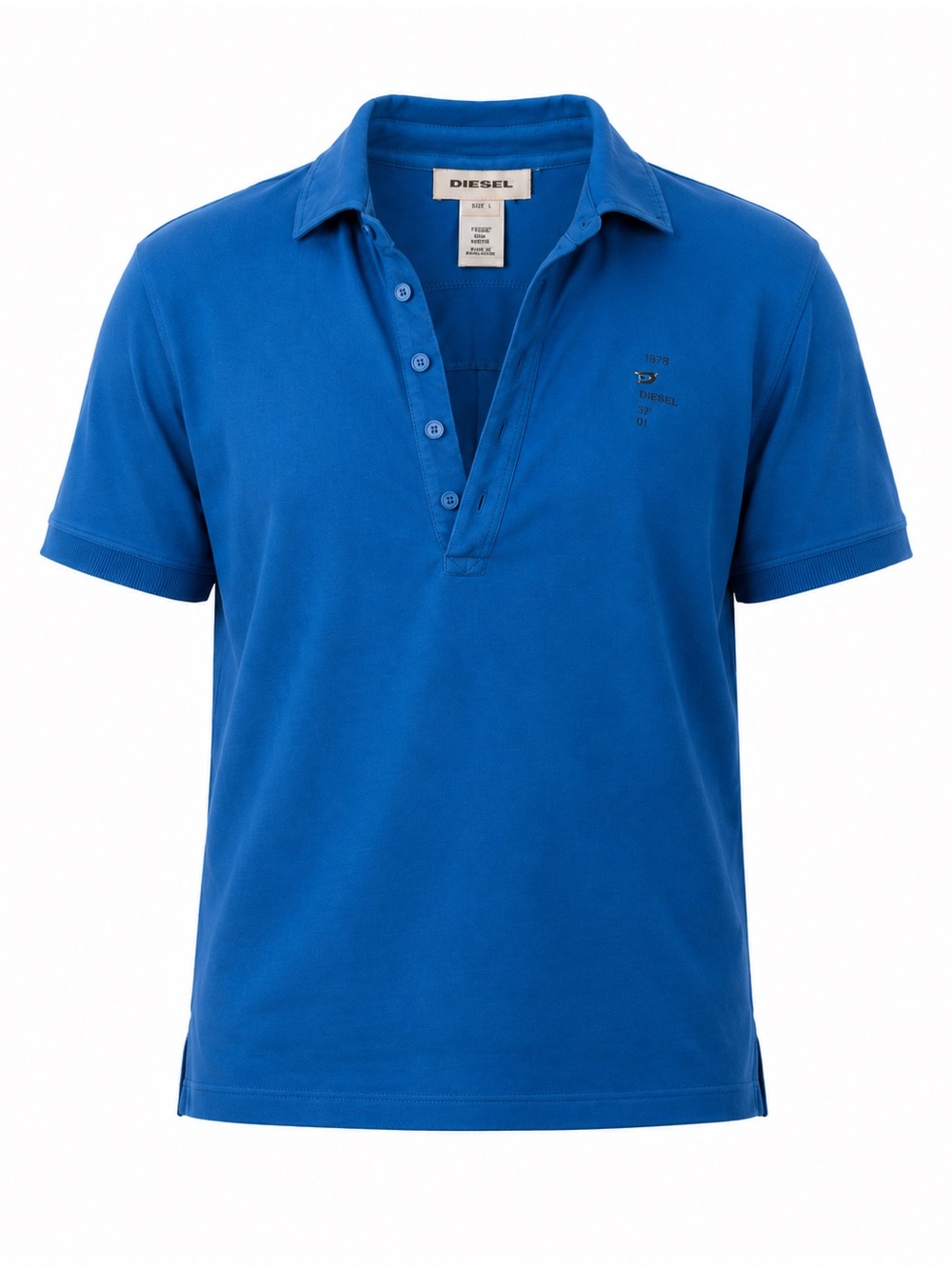 Diesel Men's Y2K Cerulean Blue Short-Sleeve Polo
